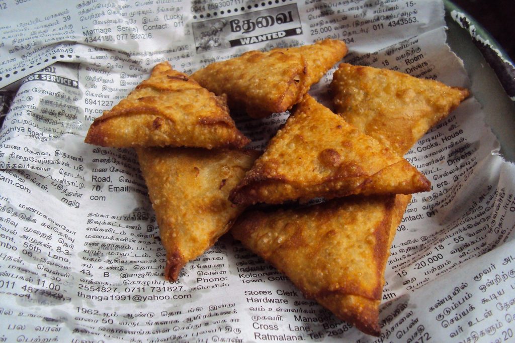 light brown samosa